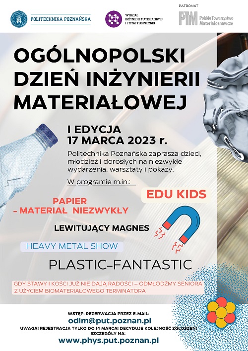 Ogólnopolski Dzień Inżynierii Materiałowej plakat